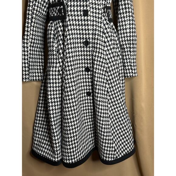 Unique Vintage Black and White Houndstooth Swing Coat M NWOT - Picture 4 of 10